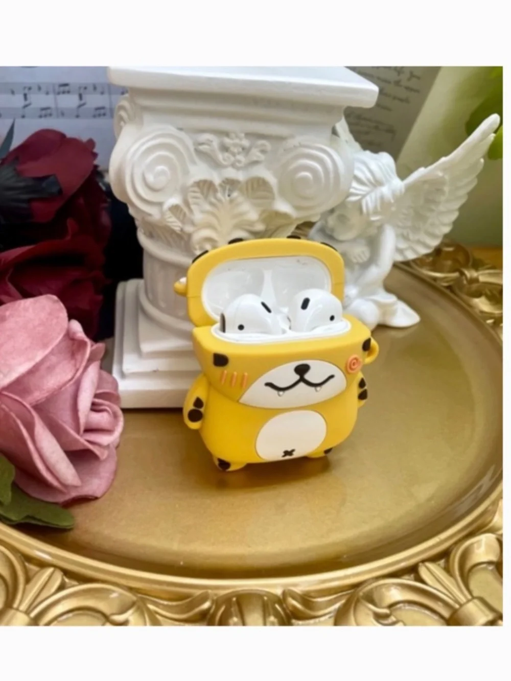 3 items.AirPods 1/2/pro1 animal case,cartoon Earphone Case Cover w/Keychain